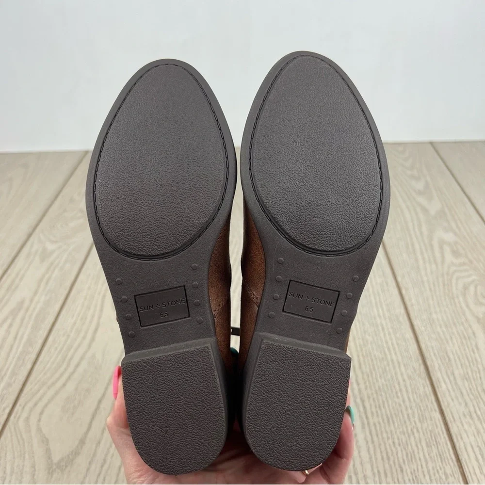Sun + Stone Women's Adelinee Double Zip Ankle Booties 6.5M Chocolate $70